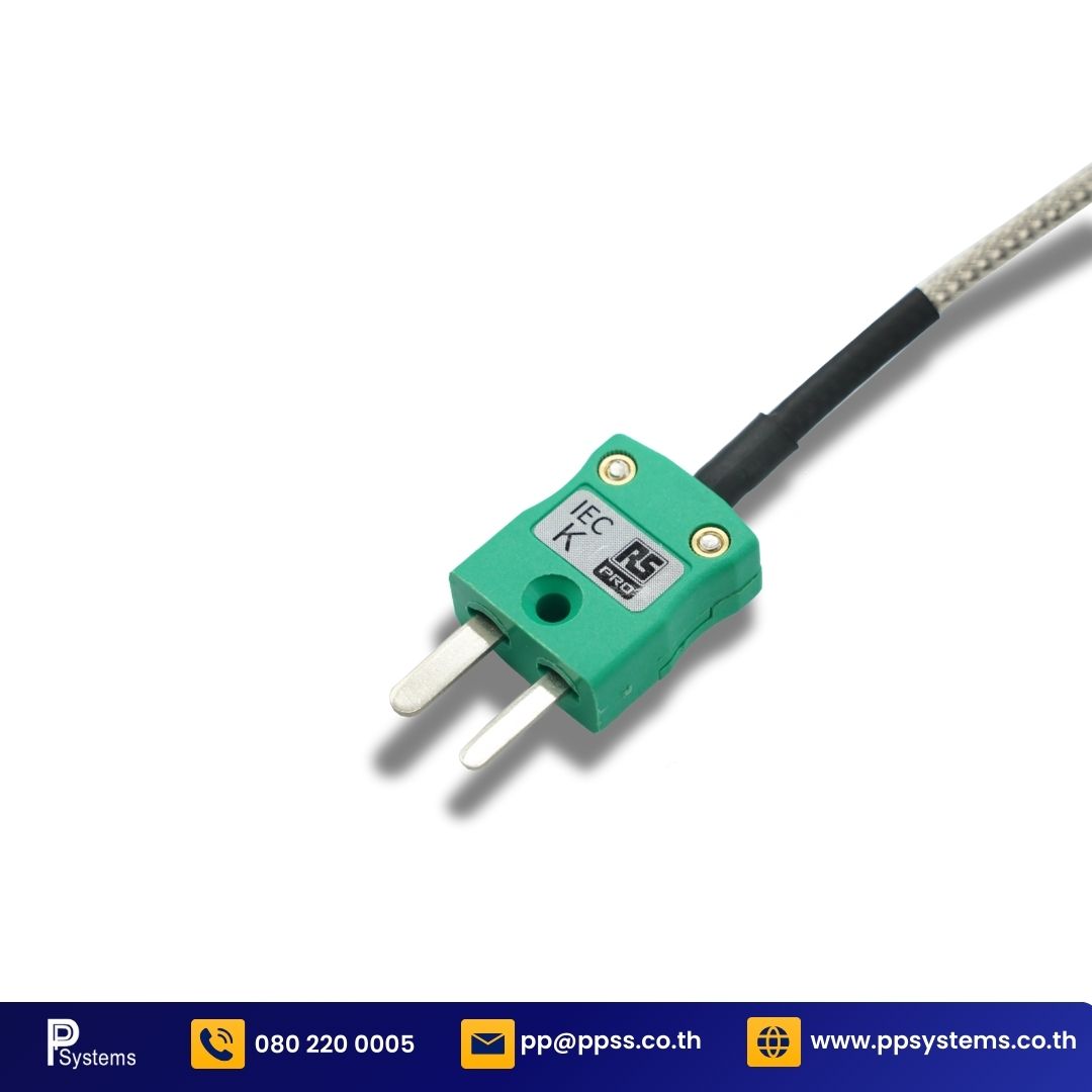 HEATwave Crocodile Clamp Surface SUS Braid Thermocouple Type K - 1m long l สายวัดอุณหภูมิ