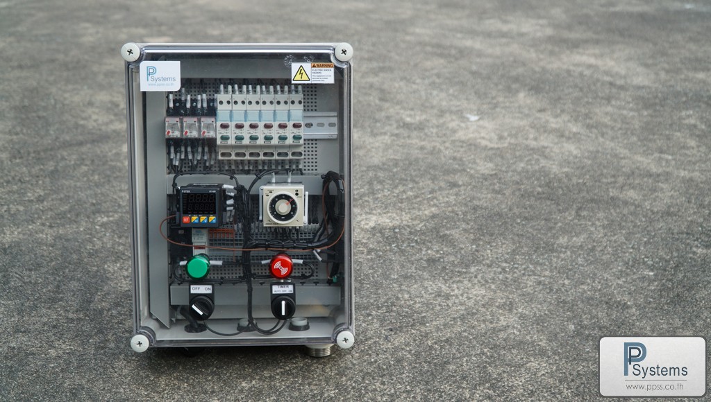 POWDER COATING CTRL MODULE, ABS PLASTIC BOX, DIGITAL TEMP. CONTROLLER "FOTEK" ,TIMER "OMRON", LED LAMP FOR 6 MODULES
