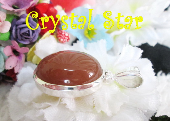 จี้มูนสโตนสีน้ำตาลอมชมพู เกรด A