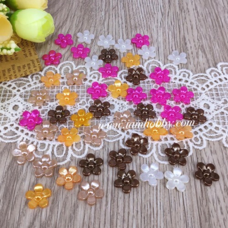 ดอกไม้มุกตกแต่งโทนสีสวยๆ คละสี (แพ็คละ 50 ชิ้น)