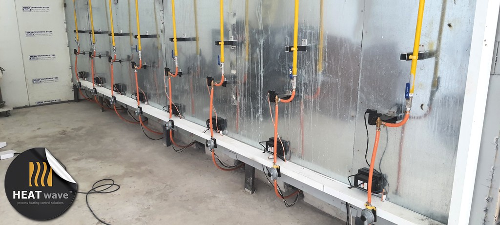 POWDER COATING CTRL MODULE FOR 6 BURNERS, 300x450x150 STEEL BOX, DIGITAL TEMP. CONTROLLER "FOTEK" TAIWAN, OMRON TIMER VERSION.2