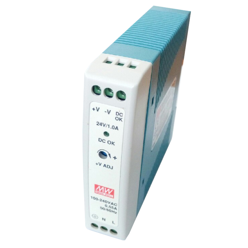 Meanwell Power supply 20 watt Model MDR-20-24 input 100-240vac output 1A dinrail type