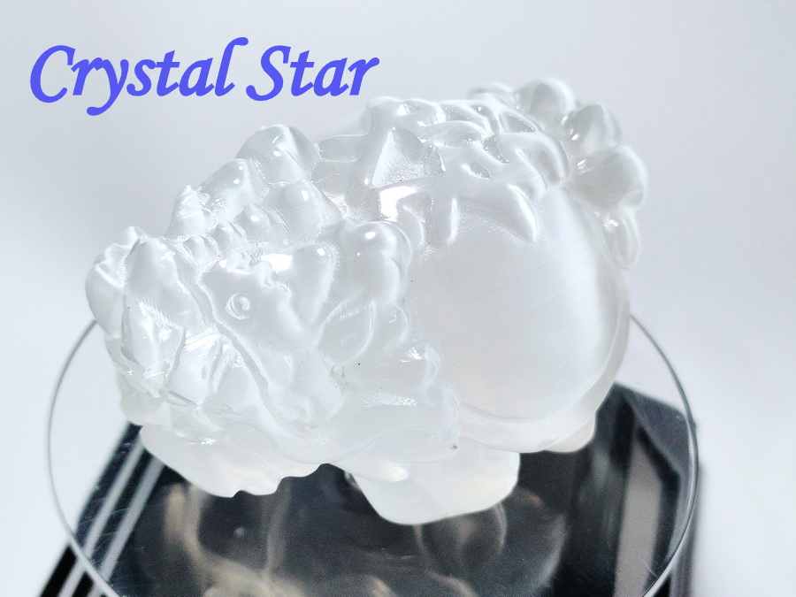 หินเซเลไนท์แกะสลักรูปเต่ามังกร