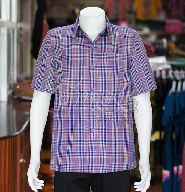 เสื้อผ้าฝ้ายทอลายสก็อต ไซส์ S