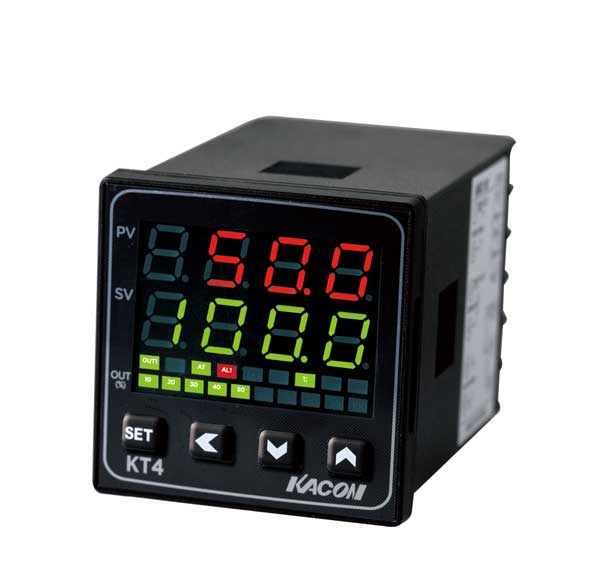 "KACON" KT470 [ PID Temperature Controller , Output : SSR + Relay , Dual display , Size 48mm x 48mm ]
