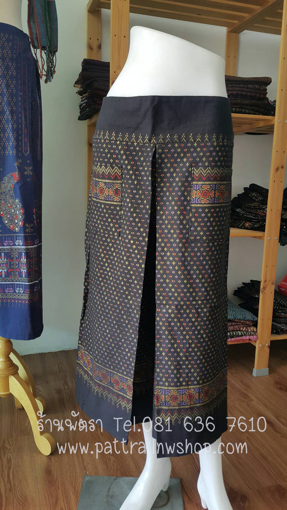 กางเกงผ้าฝ้ายผ้าพื้นเมือง5ส่วน