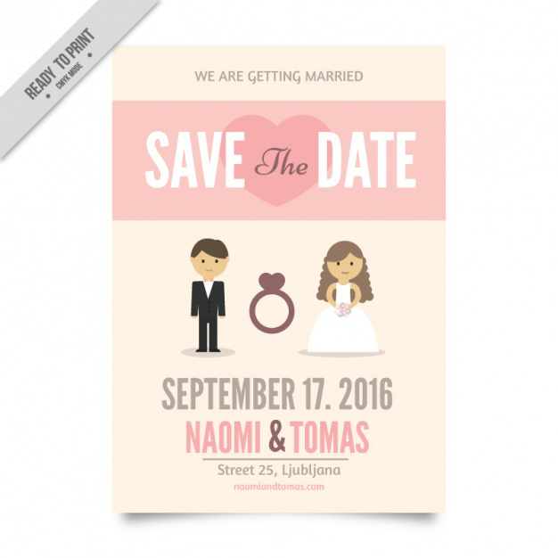 การ์ดแต่งงาน Wedding card สไตล์การออกแบบดีไซน์แบบใช้ตัวการ์ตูนบ่าวสาวมาตกแต่งบนการ์ดทำให้ดูมีสีสันเพิ่มมากขึ้น การ์ดงานแต่ง ไว้สำหรับ เรียนเชิญแขกผู้มีเกียรติเข้ามาร่วมงานแต่งงาน // ตัวอย่างดีไซน์ การ์ดแต่งงาน การ์ดเชิญ การ์ดสวยๆ