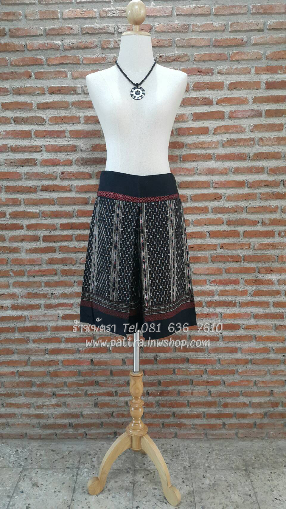 กางเกงผ้าฝ้ายผ้าพื้นเมืองขาสั้น