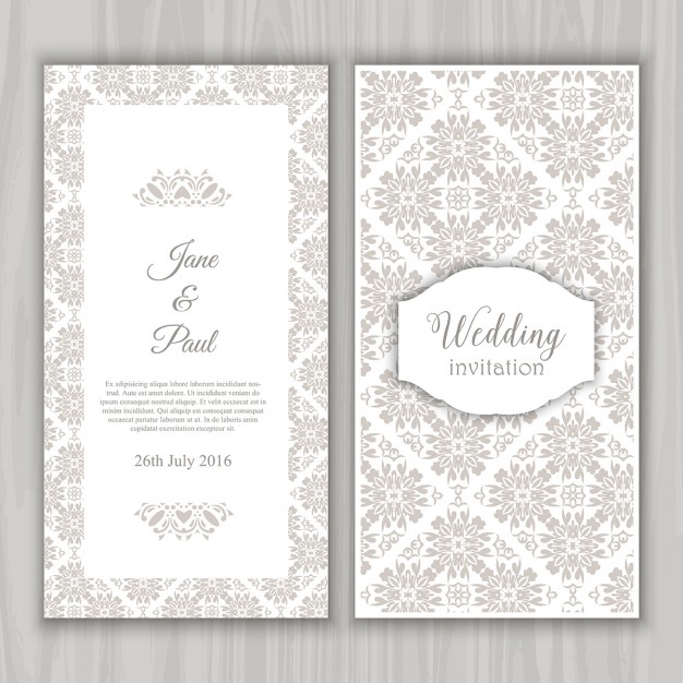 การ์ดแต่งงาน Wedding card สไตล์การออกแบบดีไซน์ใช้สีขาวเป็นสีพื้นและตกแต่งลายกราฟิกสีเทาเข้ากันได้อย่างลงตัว การ์ดงานแต่ง ไว้สำหรับ เรียนเชิญแขกผู้มีเกียรติเข้ามาร่วมงานแต่งงาน // ตัวอย่างดีไซน์ การ์ดแต่งงาน การ์ดเชิญ การ์ดสวยๆ