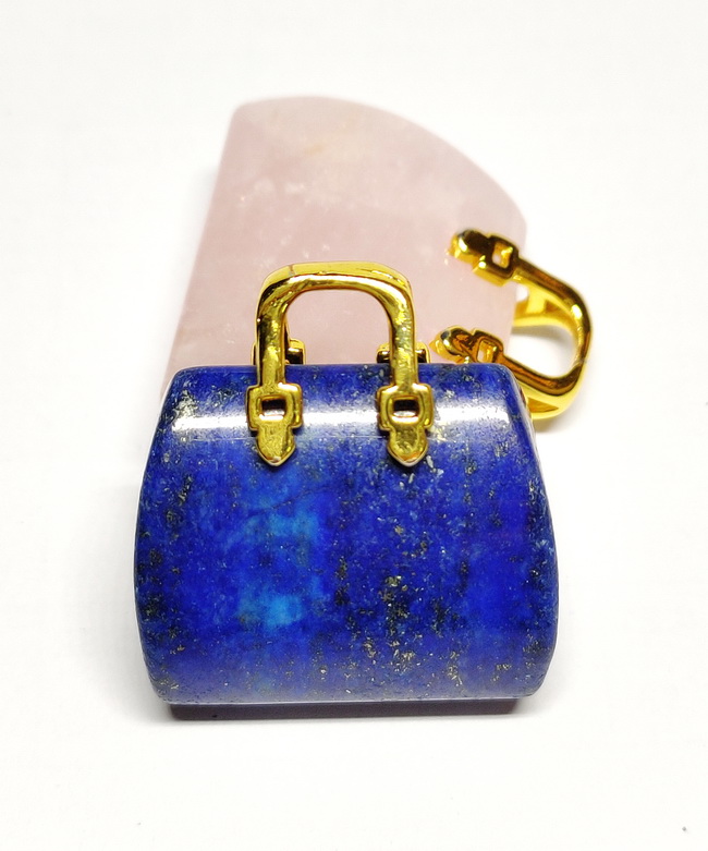 Lapis Lazuli แกะสลักรูปกระเป๋า