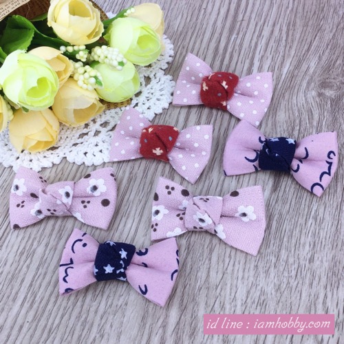 โบว์ผ้า คละลาย (แพ็คละ 6 ชิ้น)