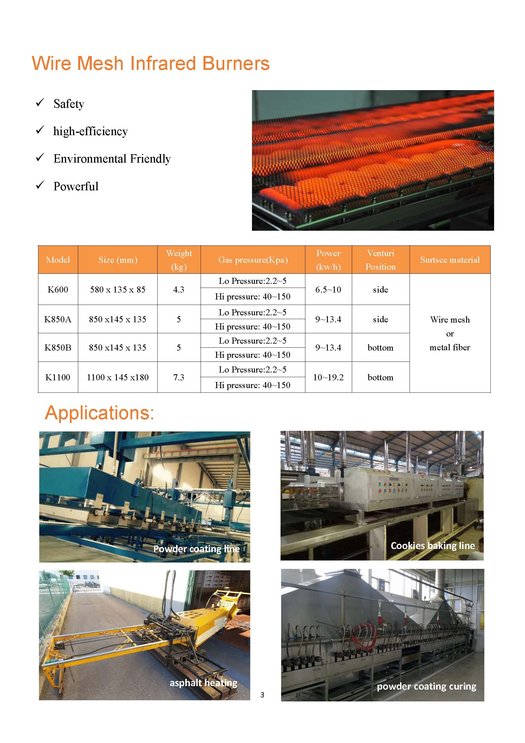 SUNSRAYS Industrial Gas Burner Brochure
