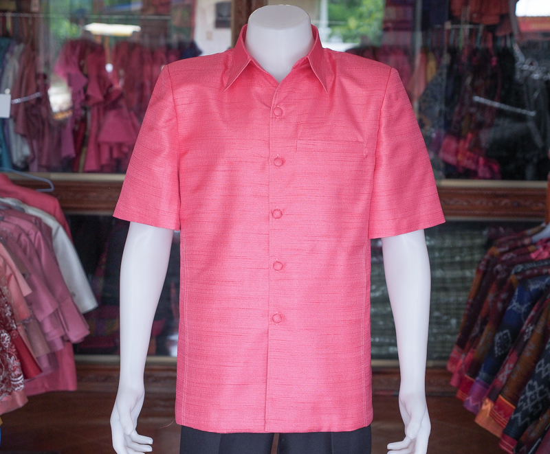 เสื้อผ้าไหมญี่ปุ่น สีพีชเข้ม ไซส์ XL