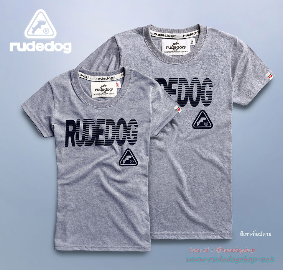 เสื้อยืดแขนสั้นผู้หญิง rudedog รุ่น Fast Lane (ฟาสต์เลน) สีเทา-ท็อปดาย
