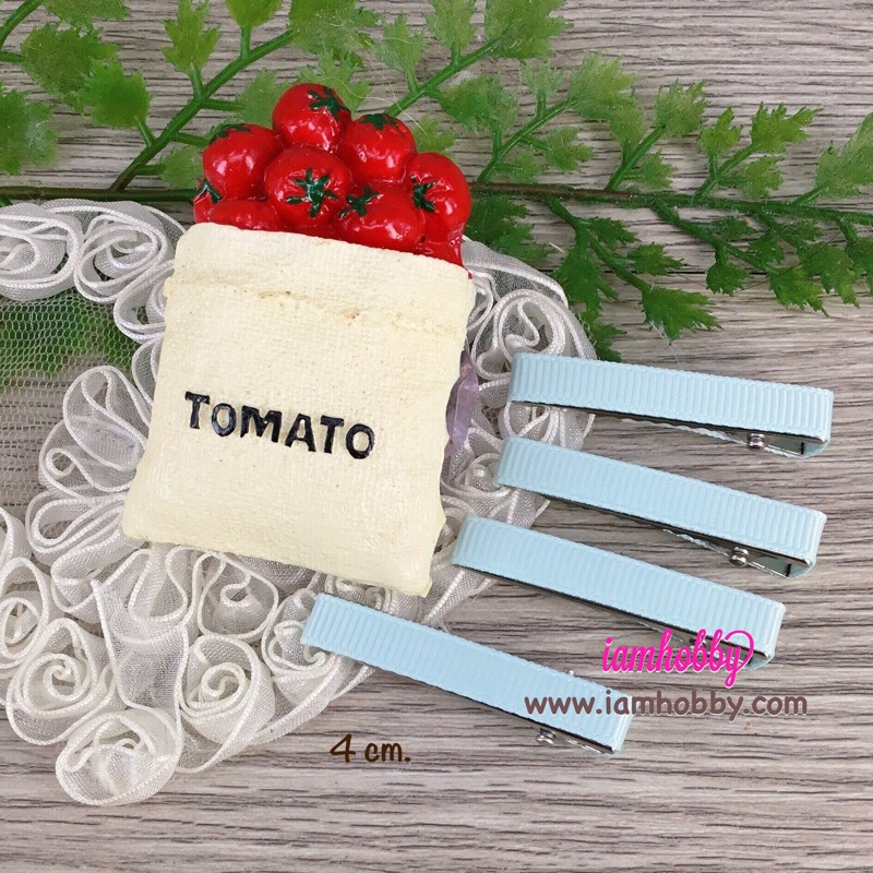 กิ๊บหุ้มผ้า ขนาด 4 cm. (แพ็คละ 10 ชิ้น/สี) (เลือกสี)