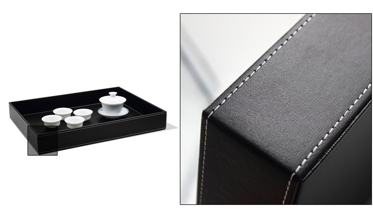 ถาดหนัง ถาดโรงแรม หนัง PU สีดำ ขนาด 40.5cm x 30.5cm x 5.5cm