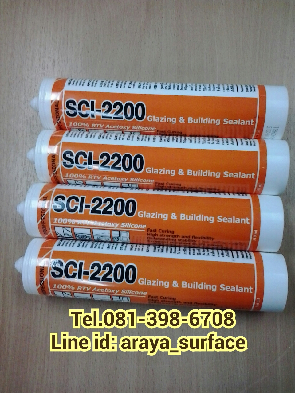 SCI 2200 SILICONE SEALANT 100% RTV. SCI 2200 ซิลิโคน ซีลแลนท์ 100% กาวซิลิโคนยาแนวเนื้อ 100% ไม่เจือจาง คุณภาพสูง แห้งเร็ว ใช้งานได้กับวัสดุหลายประเภท