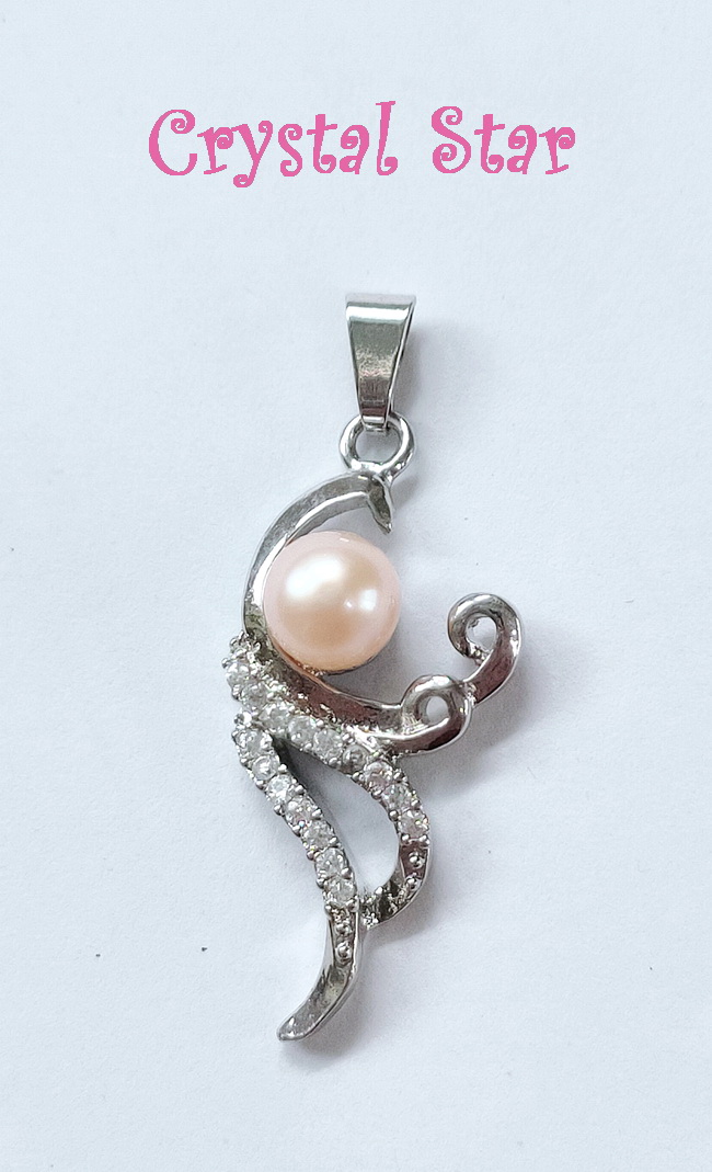 จี้มุกน้ำจืดสีส้มอ่อน