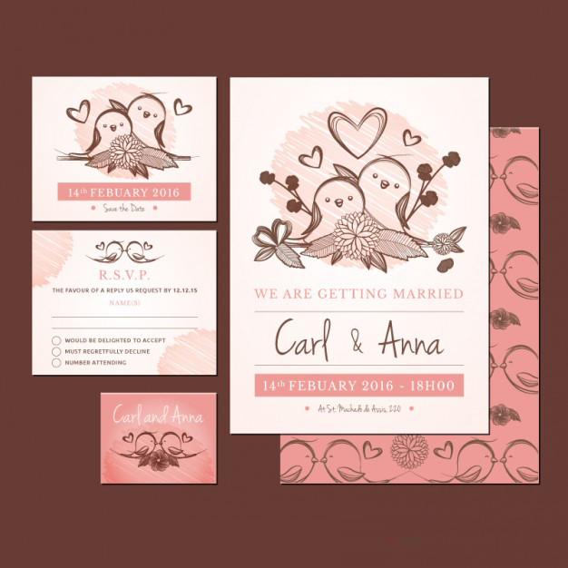 การ์ดแต่งงาน Wedding card สไตล์การออกแบบดีไซน์แบบวินเทจตกแต่งโดยใช้นกมาจัดวางเพิ่มความโดดเด่นให้แก่การ์ดแต่งงาน การ์ดงานแต่ง ไว้สำหรับ เรียนเชิญแขกผู้มีเกียรติเข้ามาร่วมงานแต่งงาน // ตัวอย่างดีไซน์ การ์ดแต่งงาน การ์ดเชิญ การ์ดสวยๆ