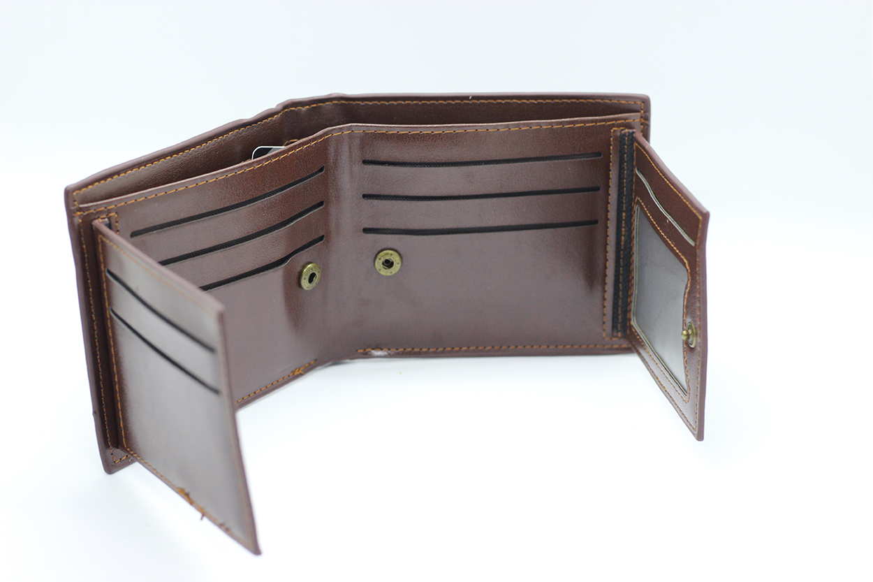 กระเป๋าสตางค์ผู้ชาย MS-231 [สีน้ำตาล มีซิป]