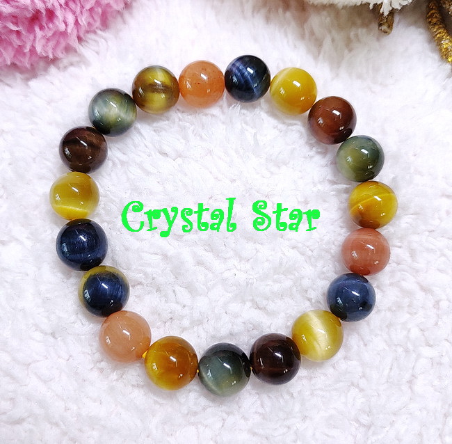 สร้อยข้อมือตาเสือสีผสม