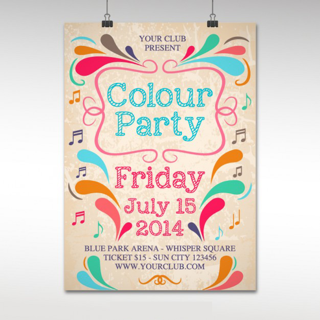 โปสเตอร์ Poster สไตล์การออกแบบดีไซน์แบบวินเทจโดยตกแต่งใช้สีสันที่สดุดตา โปสเตอร์ ไว้สำหรับ แจ้งประชาสัมพันธ์กิจกรรม // ตัวอย่างดีไซน์ โปสเตอร์ Poster โปสเตอร์โฆษณา โปสเตอร์สวยๆ Chill Shop Package