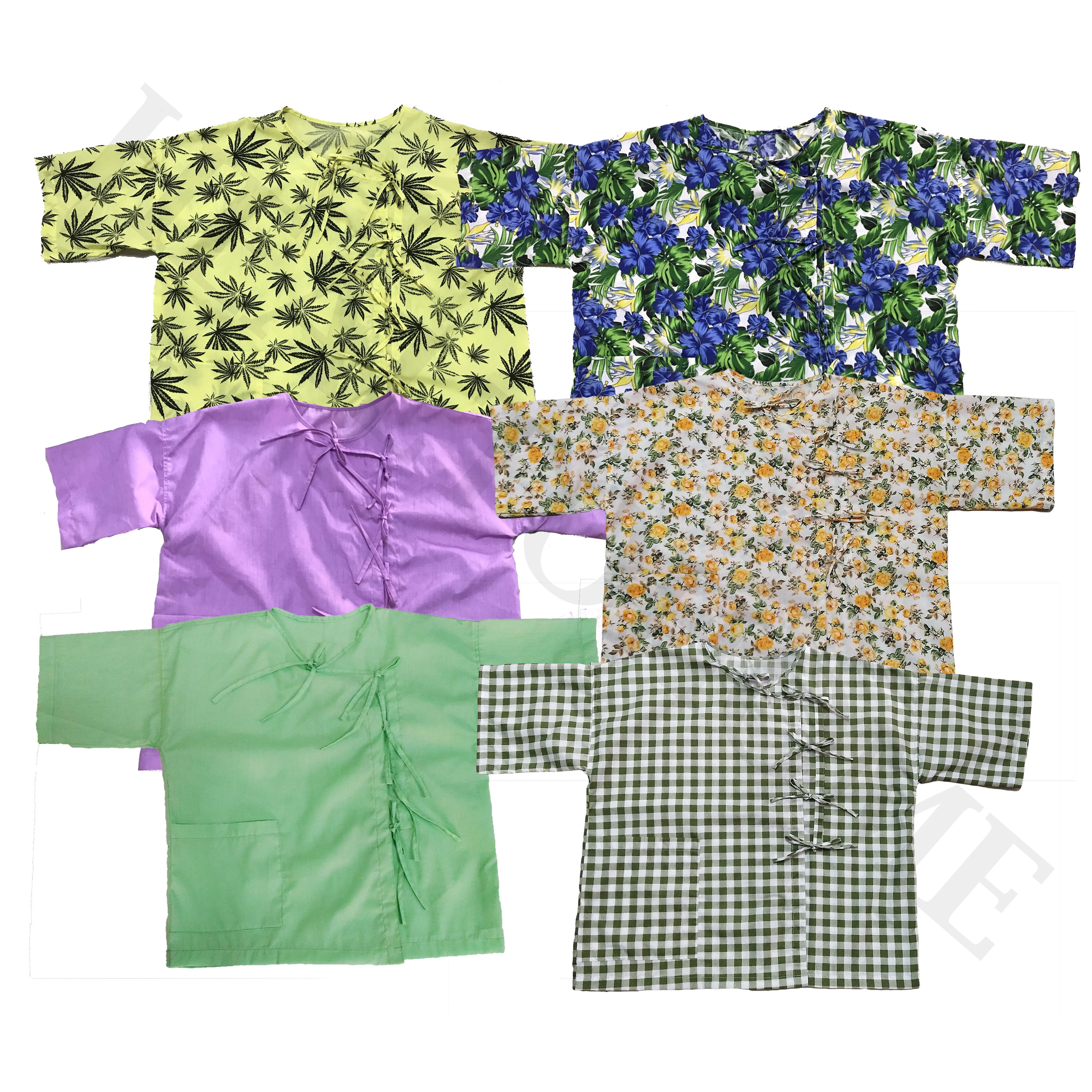 เสื้อผู้ป่วย ผูกหน้า (คละสี)