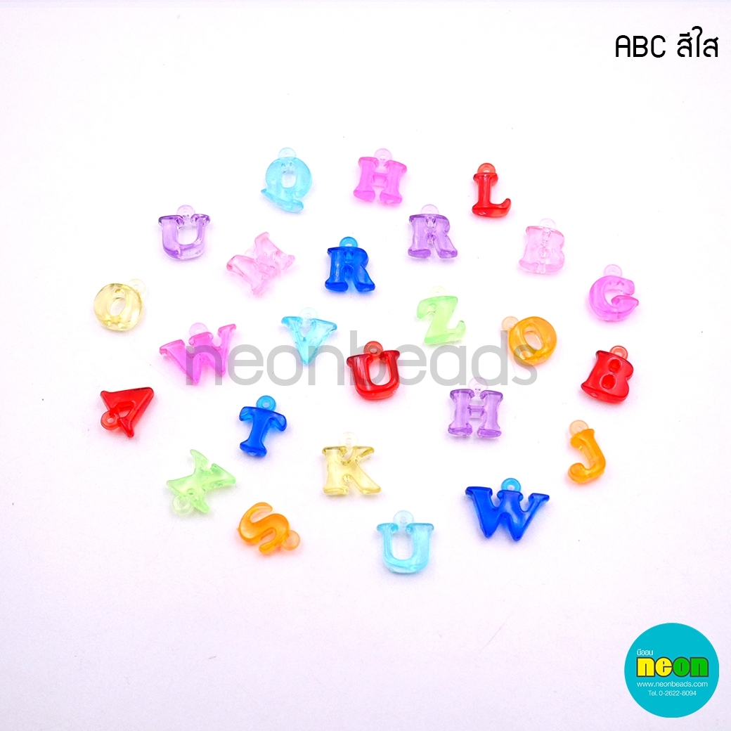 พลาสติกสำหรับห้อยABCสีใสคละสี/225กรัม