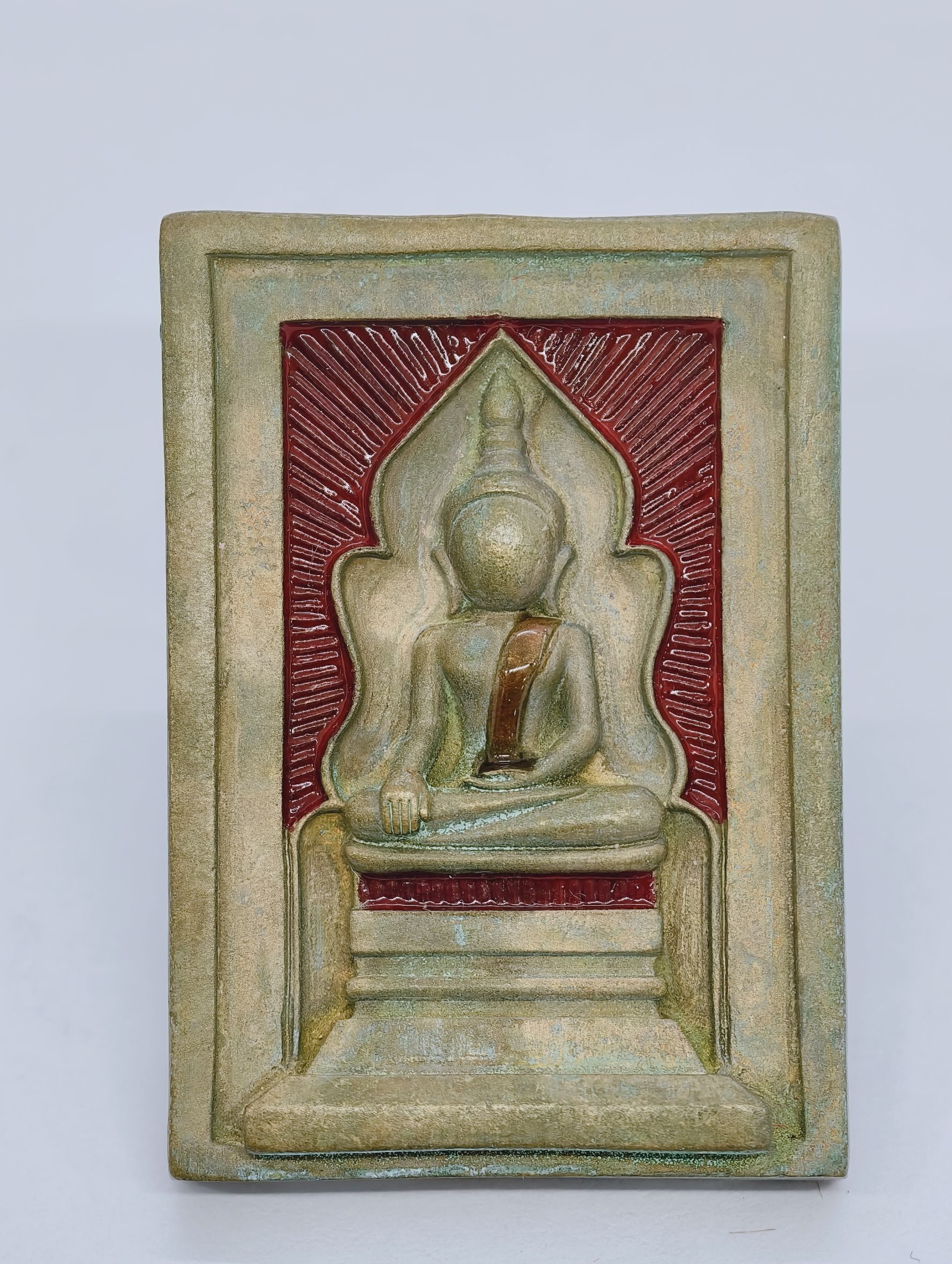 หลวงปู่จื่อ วัดเขาตาเงาะอุดมพร สมเด็จมหาโชค เนื้อหล่อสำริด ลงยา หน้าหลัง เลข 6 KA2766