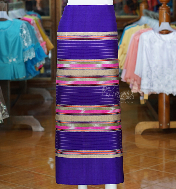 ผ้าซิ่นศิลามณี สีม่วง