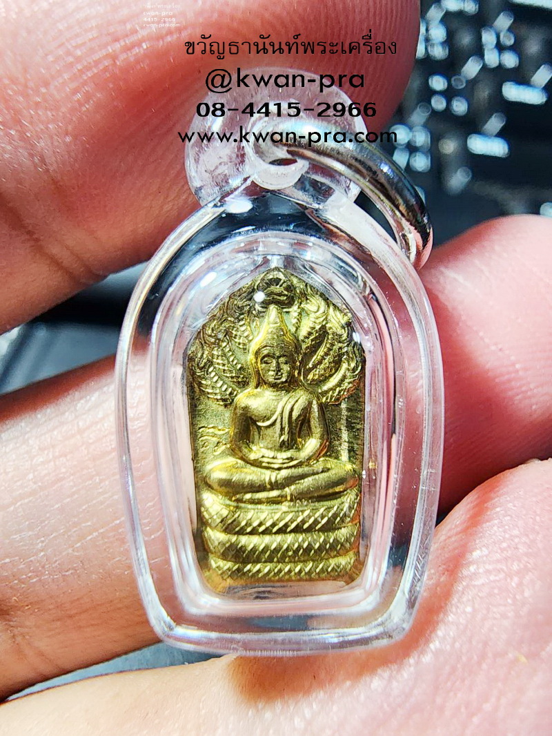 หลวงพ่อทองดำ วัดท่าทอง ปรกใบมะขาม ปี2536 พร้อมเลี่ยม (AB5738)