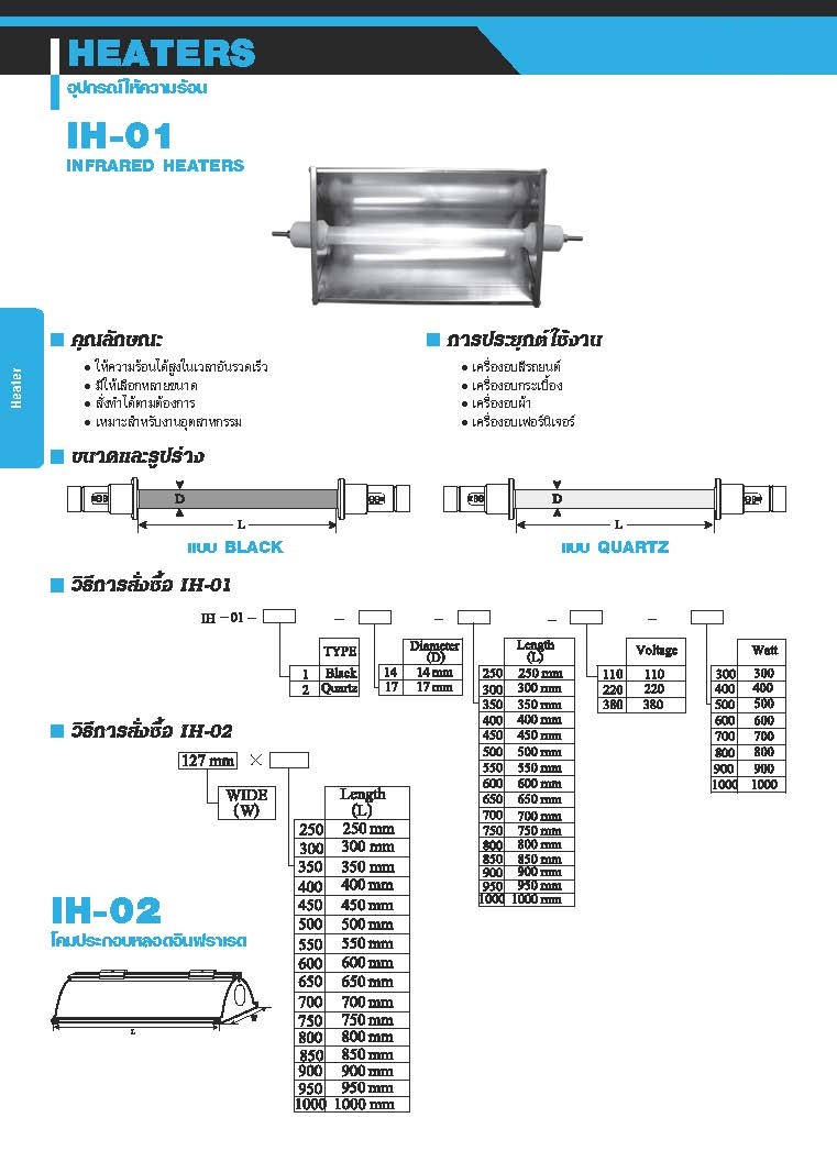 Black Infrared Medium-Wave Lamp l Dia17x500mm/220V/650W