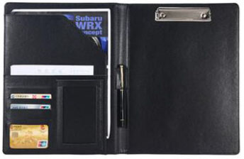 แฟ้มหนัง แฟ้มประชุม แฟ้มโรงแรม ขนาด A4 สีดำ Black