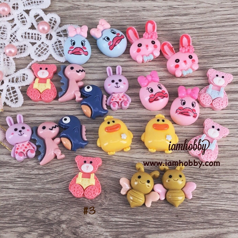 เรซิ่นการ์ตูน เรซิ่นตกแต่งน่ารักๆ คละแบบ (แพ็คละ 20 ชิ้น) เลือกแบบ
