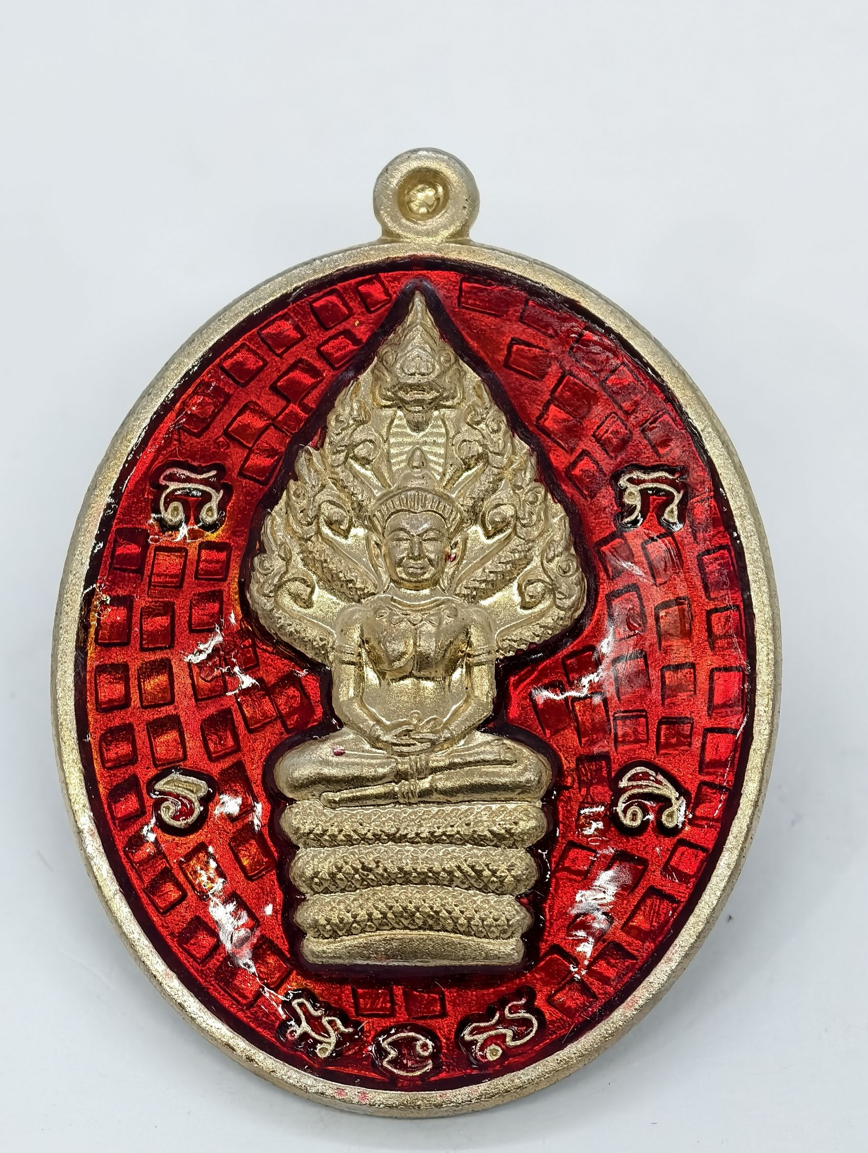 หลวงพ่อสิน วัดละหารใหญ่ เหรียญปรก ร่มพระวิปัสสี ปี 61 ลงยาแดง KA2729