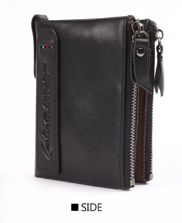 กระเป๋าสตางค์ผู้ชาย JB-005 [สีดำ มีซิป]