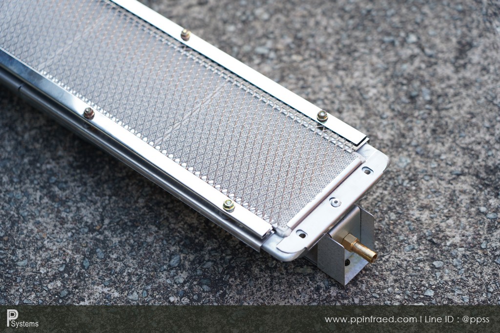 หัวเตาอินฟาเรด KOMPAC MC-20 6.3kW เหล็กแผ่นขึ้นรูปชุบอลูมิเนียม ขนาด 585x132x79