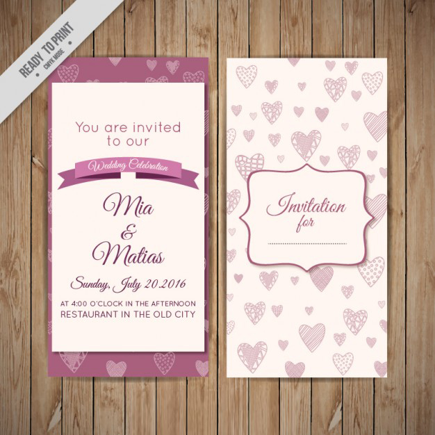 การ์ดแต่งงาน Wedding card สไตล์การออกแบบดีไซน์แบบโทนสีม่วงและตกแต่งด้วยรูปหัวใจทำให้ดูน่ารักสดใส การ์ดงานแต่ง ไว้สำหรับ เรียนเชิญแขกผู้มีเกียรติเข้ามาร่วมงานแต่งงาน // ตัวอย่างดีไซน์ การ์ดแต่งงาน การ์ดเชิญ การ์ดสวยๆ