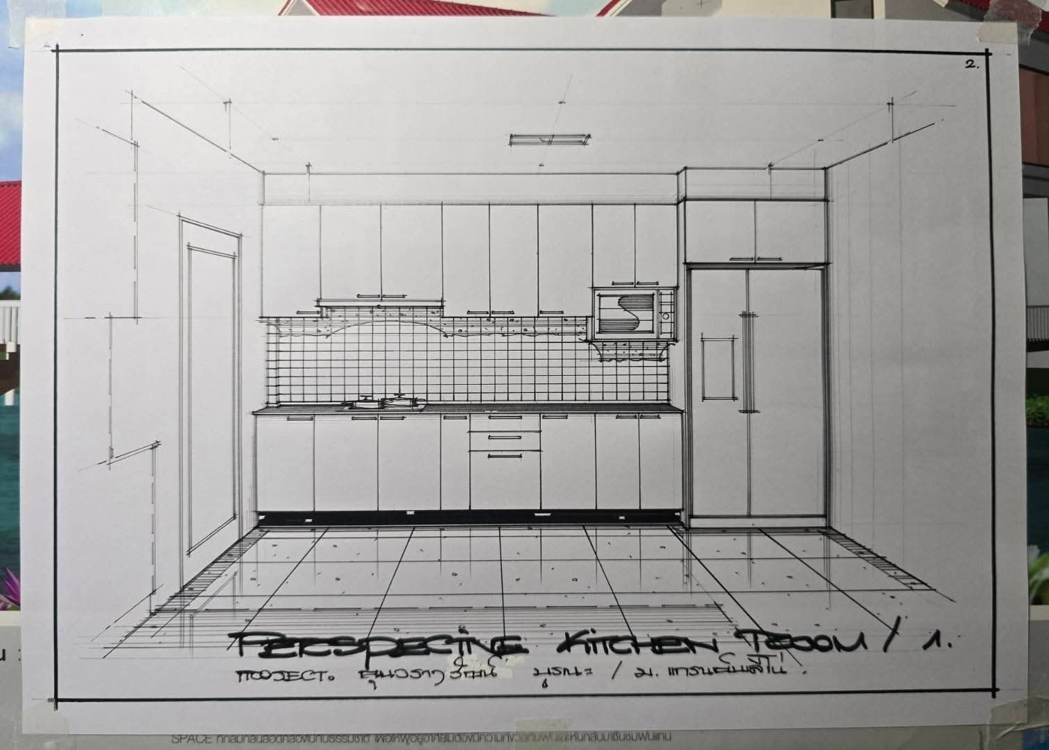 #ครัวบิ้วอิน 4.1+2.8 ตู้บนล่าง +กล่องตู้เย็น