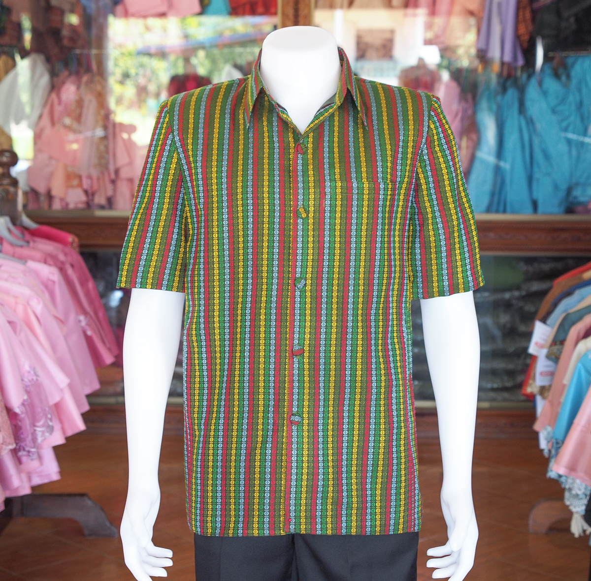 เสื้อผ้าฝ้ายทอลายลูกแก้ว ไซส์ XL