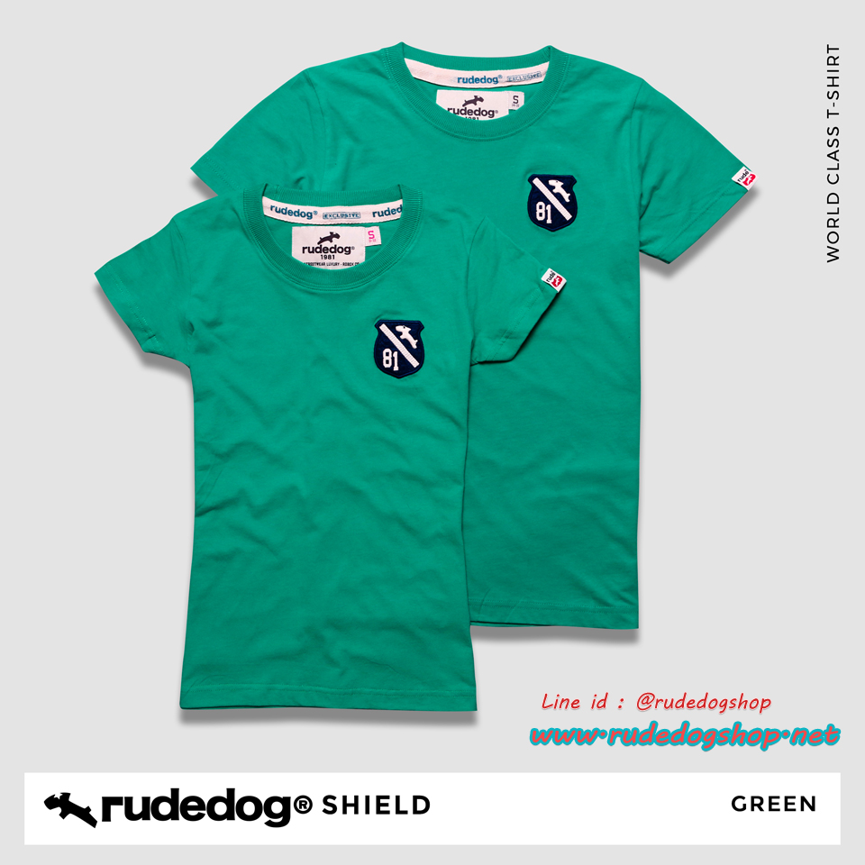 เสื้อยืดผู้หญิง Rudedog รุ่น Shield สีเขียว