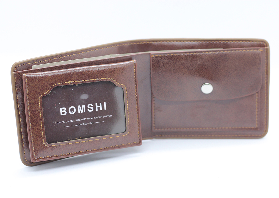 กระเป๋าสตางค์ผู้ชาย MS-229 [สีน้ำตาล มีซิป]