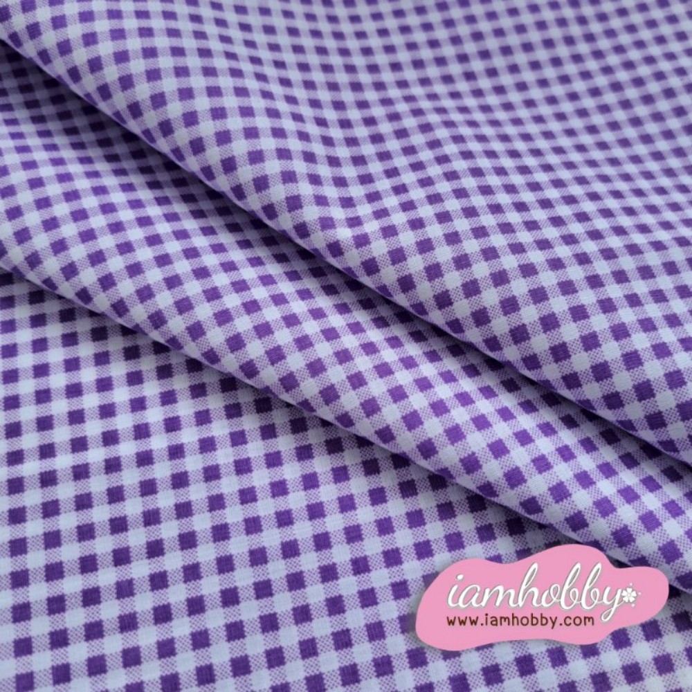 ผ้าลายตารางหมากรุกเล็ก สีม่วง และสีเหลือง ขนาด 30x30 cm. (แพ็คละ 2 ชิ้น)