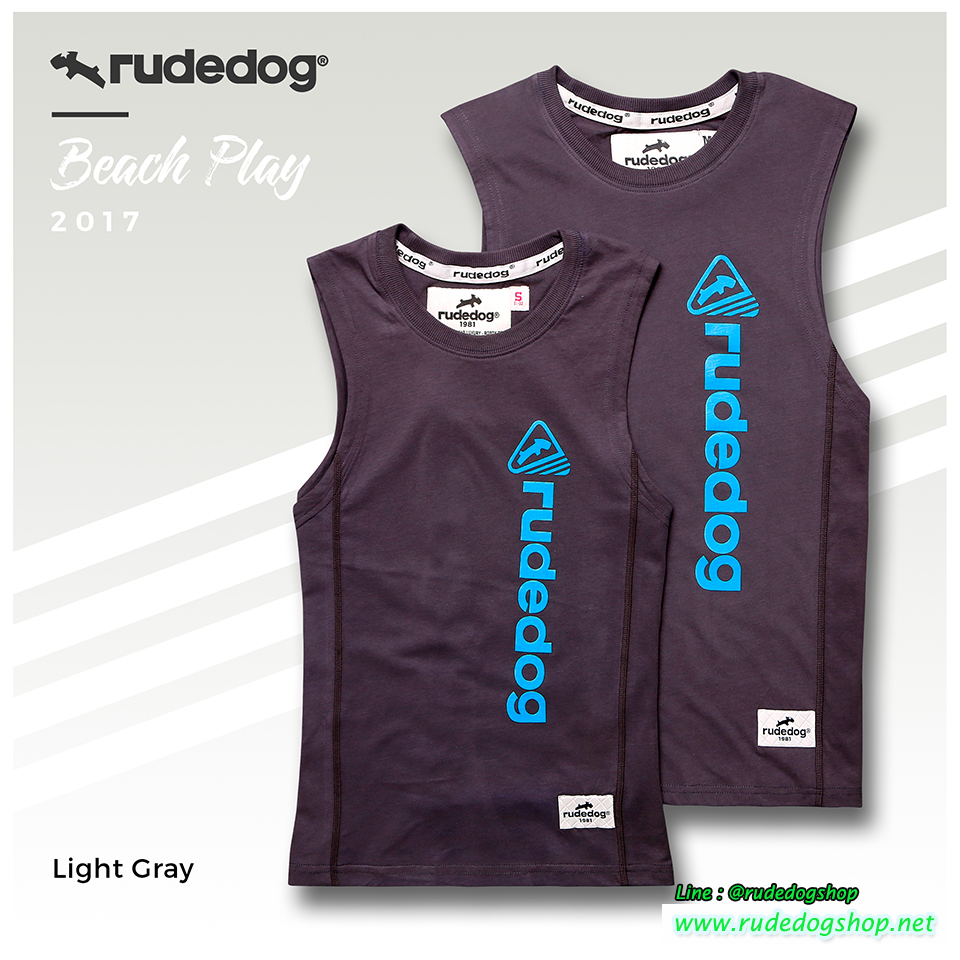 เสื้อยืดแขนกุดผู้หญิง rudedog รุ่น Beach Play- สีเทาอ่อน (Light Gray)