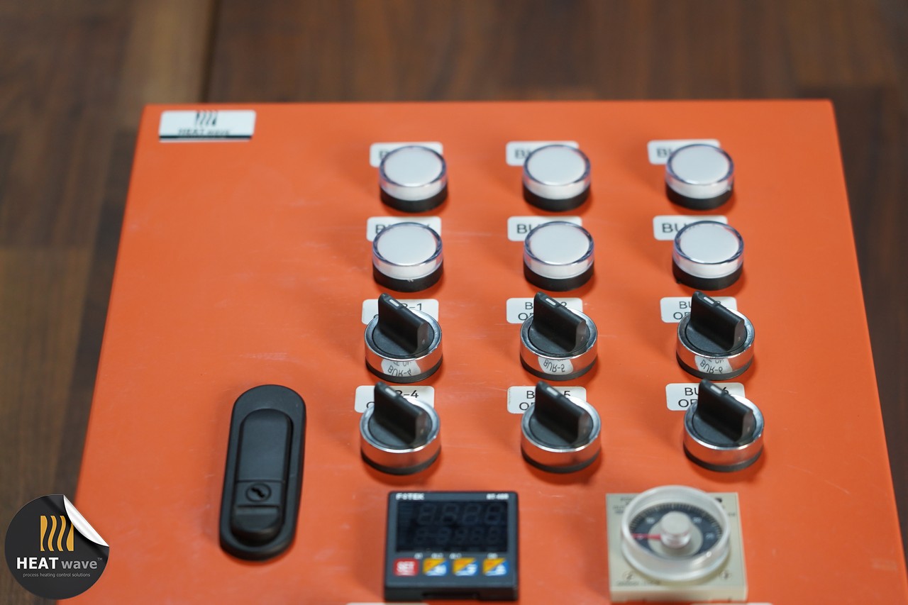 POWDER COATING CTRL MODULE FOR 6 BURNERS, 300x450x150 STEEL BOX, DIGITAL TEMP. CONTROLLER "FOTEK" TAIWAN, OMRON TIMER VERSION.3