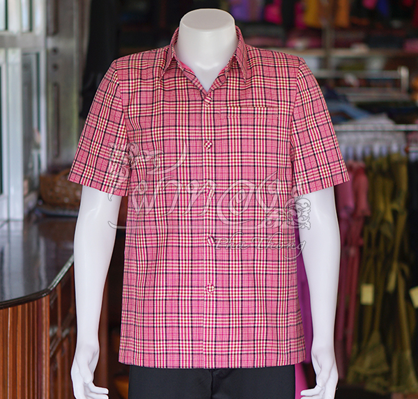 เสื้อผ้าฝ้ายทอลายสก็อต ไซส์ L