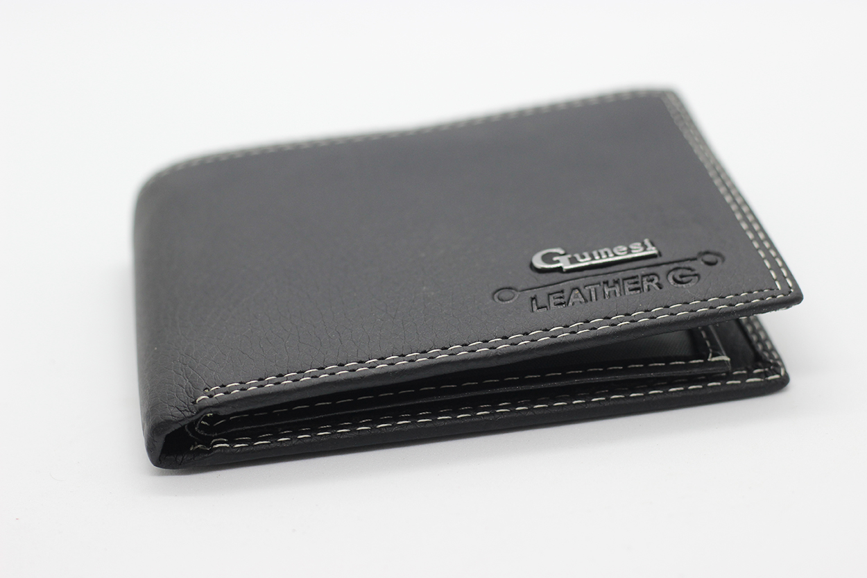 กระเป๋าสตางค์ผู้ชาย MS-234 [สีดำ มีซิป]