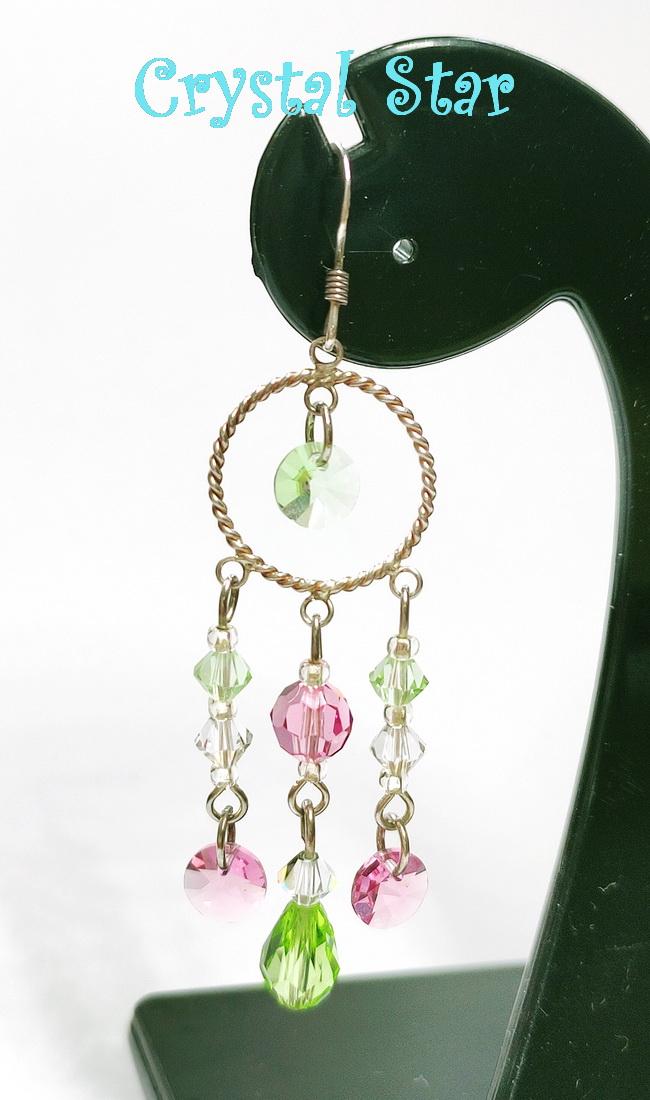 ต่างหูเงินและคริสตัล Swarovski