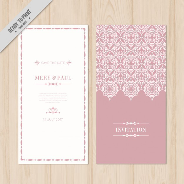 การ์ดแต่งงาน Wedding card สไตล์การออกแบบดีไซน์สไตล์พาสเทลสีชมพูอ่อนๆและตกแต่งลายกราฟิกสีขาวทำให้ดูโดดเด่น การ์ดงานแต่ง ไว้สำหรับ เรียนเชิญแขกผู้มีเกียรติเข้ามาร่วมงานแต่งงาน // ตัวอย่างดีไซน์ การ์ดแต่งงาน การ์ดเชิญ การ์ดสวยๆ