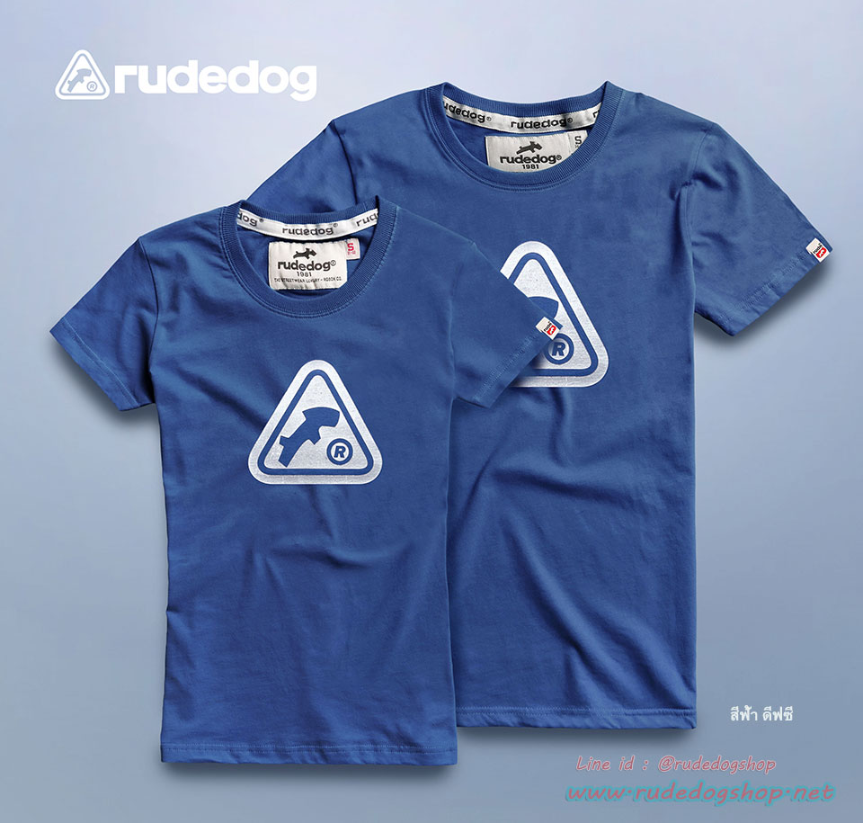 เสื้อยืดแขนสั้นผู้หญิง rudedog รุ่น Captain (กัปตัน) สีฟ้า-ดีฟซี